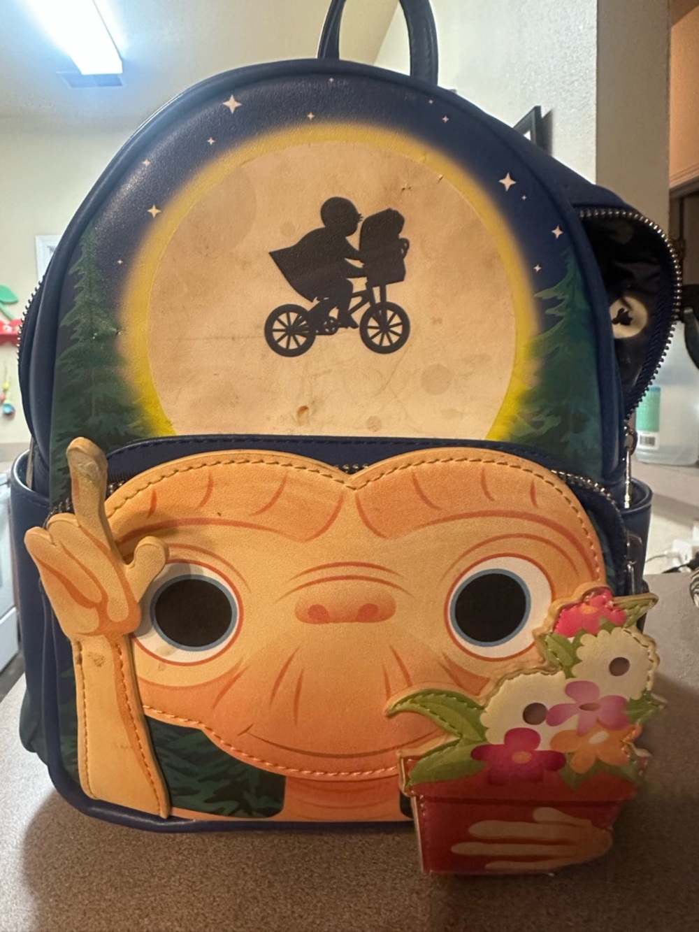 Loungefly E.T. Character Mini Backpack in Navy, Tan, Yellow and Green